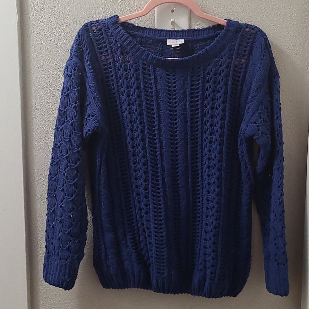 LulaRoe blue knit sweater